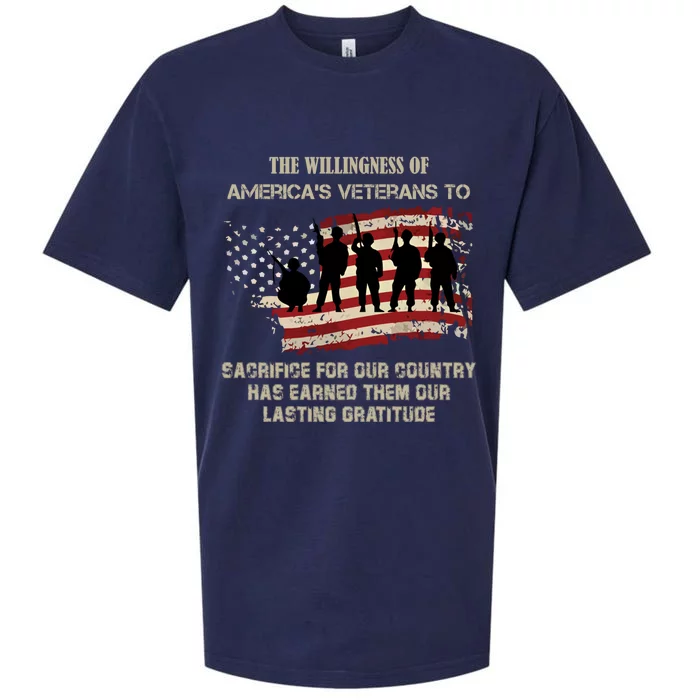 America's Veterans Combat Patriotic Funny Gift Sueded Cloud Jersey T-Shirt