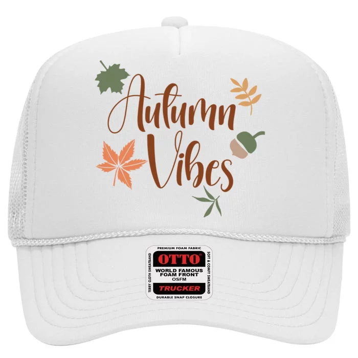 Autumn Vibes Cozy High Crown Mesh Trucker Hat