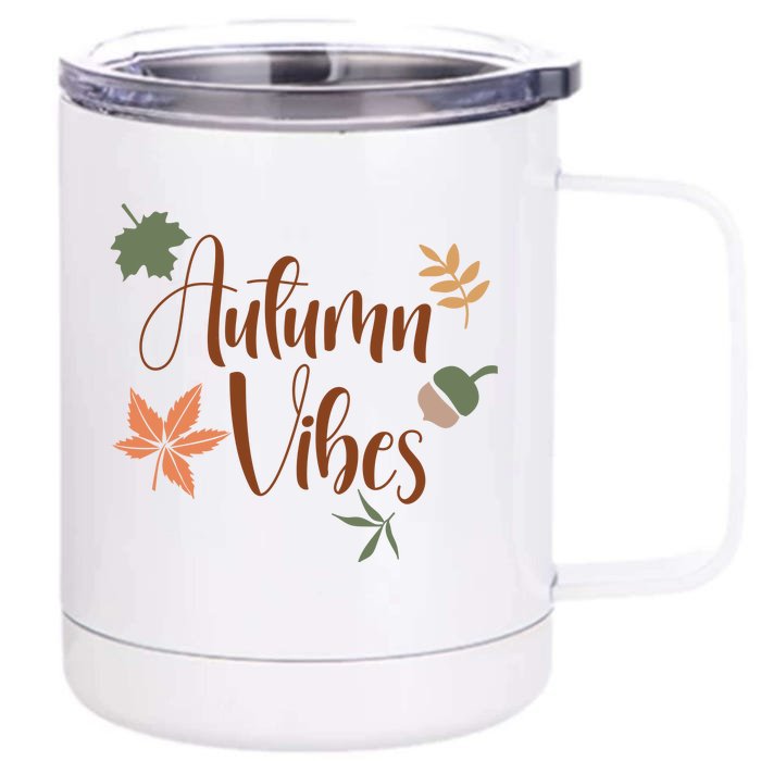 Autumn Vibes Cozy Front & Back 12oz Stainless Steel Tumbler Cup