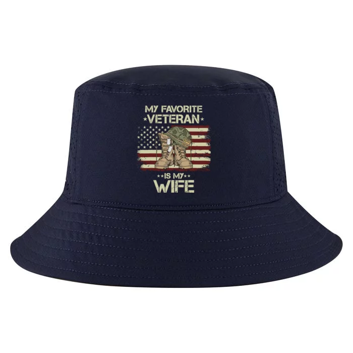 Army Veterans Day My Favorite Veteran Is My Wife Cool Comfort Performance Bucket Hat