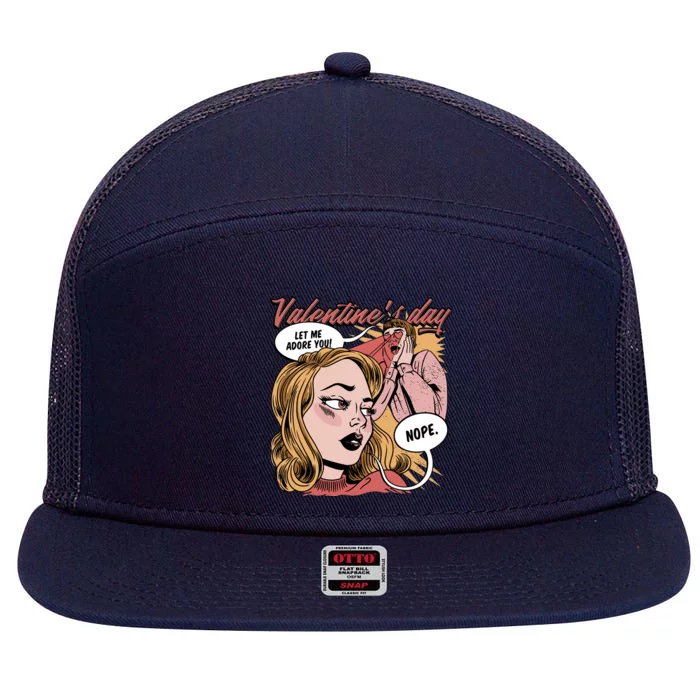 Anti Valentines Day Feminist Comic 7 Panel Mesh Trucker Snapback Hat