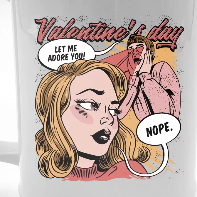 Anti Valentines Day Feminist Comic Front & Back Beer Stein