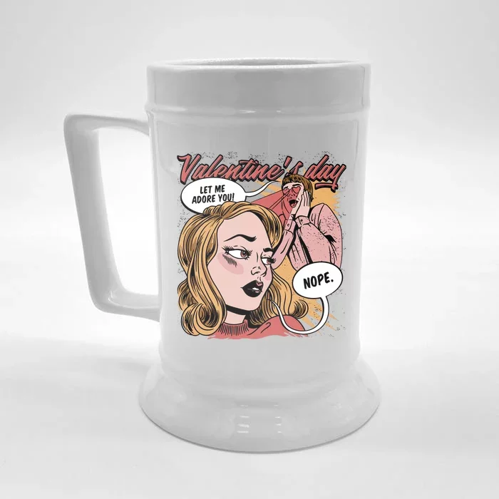 Anti Valentines Day Feminist Comic Front & Back Beer Stein