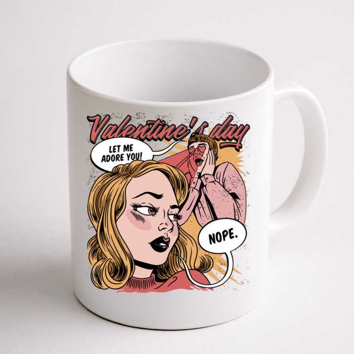 Anti Valentines Day Feminist Comic Front & Back Coffee Mug