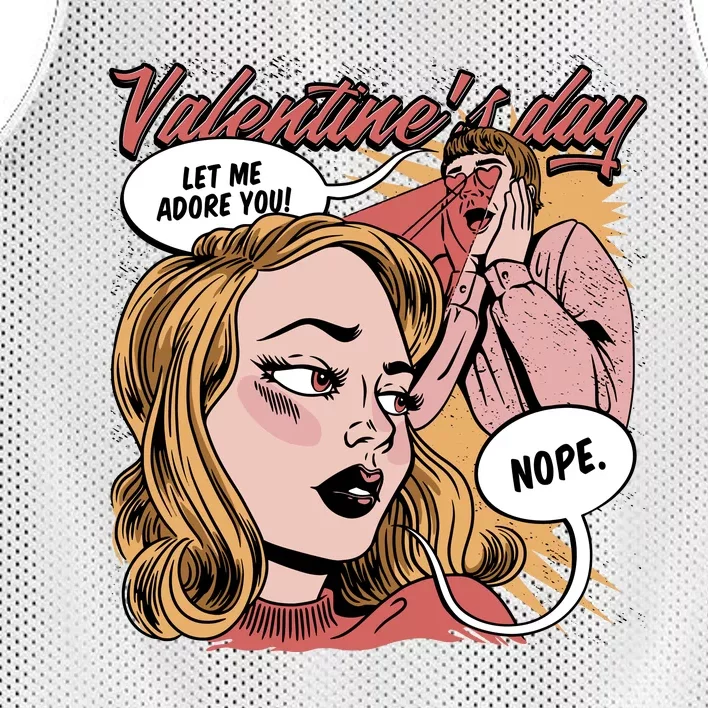 Anti Valentines Day Feminist Comic Mesh Reversible Basketball Jersey Tank