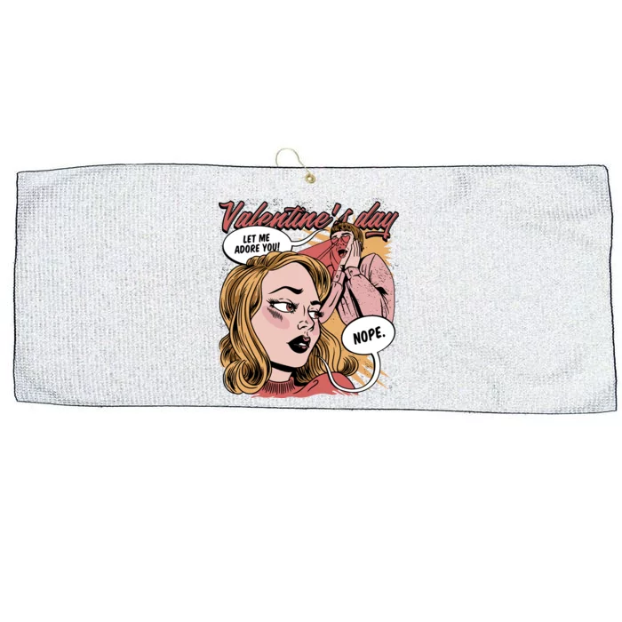 Anti Valentines Day Feminist Comic Large Microfiber Waffle Golf Towel