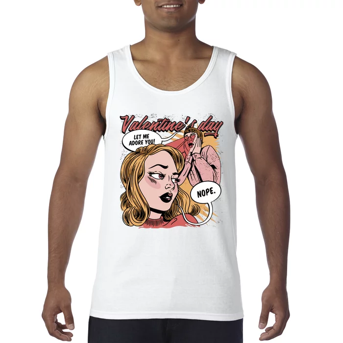 Anti Valentines Day Feminist Comic Tank Top