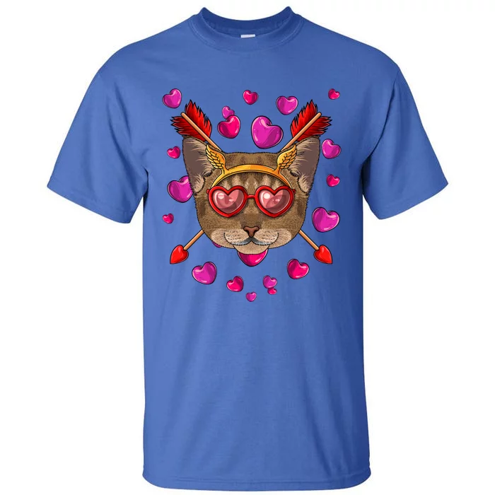 Abyssinian Valentines Day Cat Face Heart Glass Love Arrows Gift Tall T-Shirt