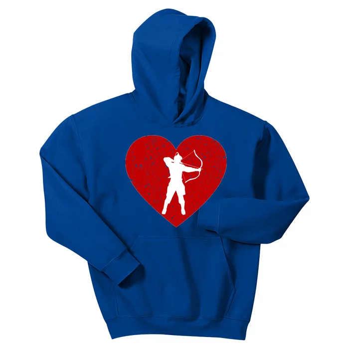 Archery Valentine Day For Archery Lover Funny Gift Heart Gift Kids Hoodie