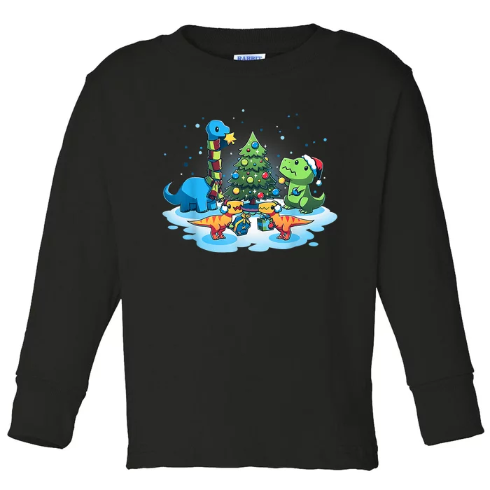 A Very Dino Christmas Funny Dinosaurs Christmas Holiday Xmas Toddler Long Sleeve Shirt