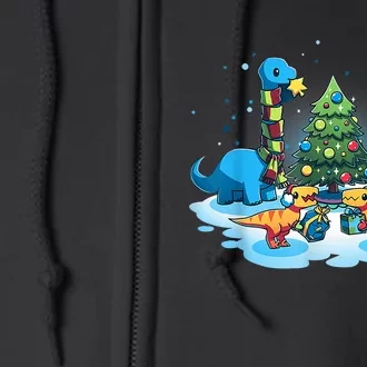 A Very Dino Christmas Funny Dinosaurs Christmas Holiday Xmas Full Zip Hoodie