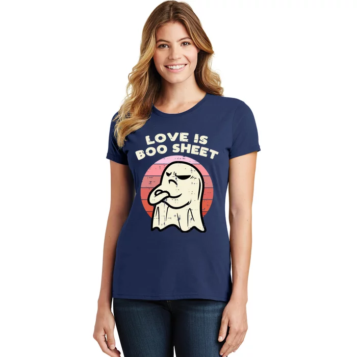 Anti Valentines Day Ghost Love Boo Sheet Single Awareness Women's T-Shirt