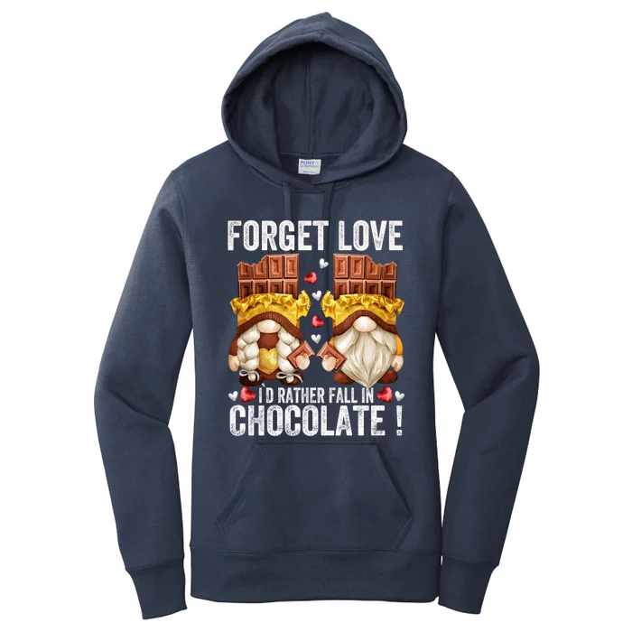 Anti Valentines Day Gnome Cute Gift Unique Chocolate Lover Gift Women's Pullover Hoodie