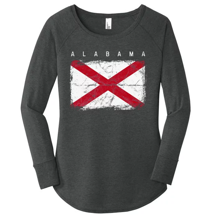 Alabama Vintage Distressed Home State Flag Design Women's Perfect Tri Tunic Long Sleeve Shirt