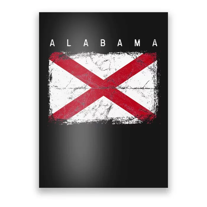 Alabama Vintage Distressed Home State Flag Design Poster