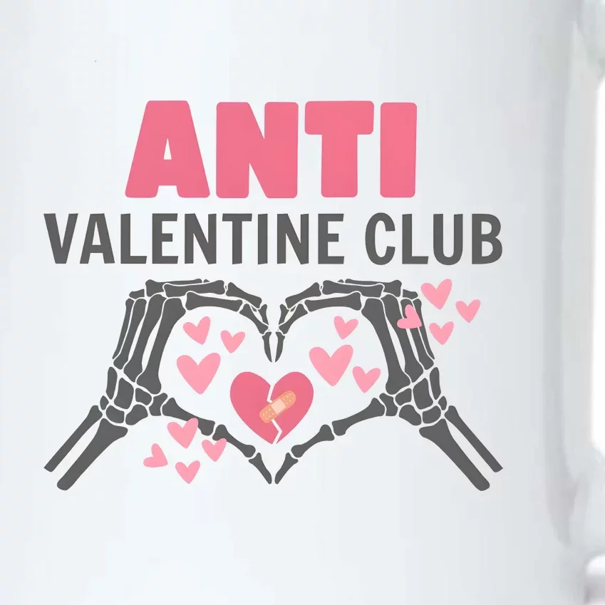 Anti Valentines Day Funny Skeleton Heart Anti Valentine Club Black Color Changing Mug