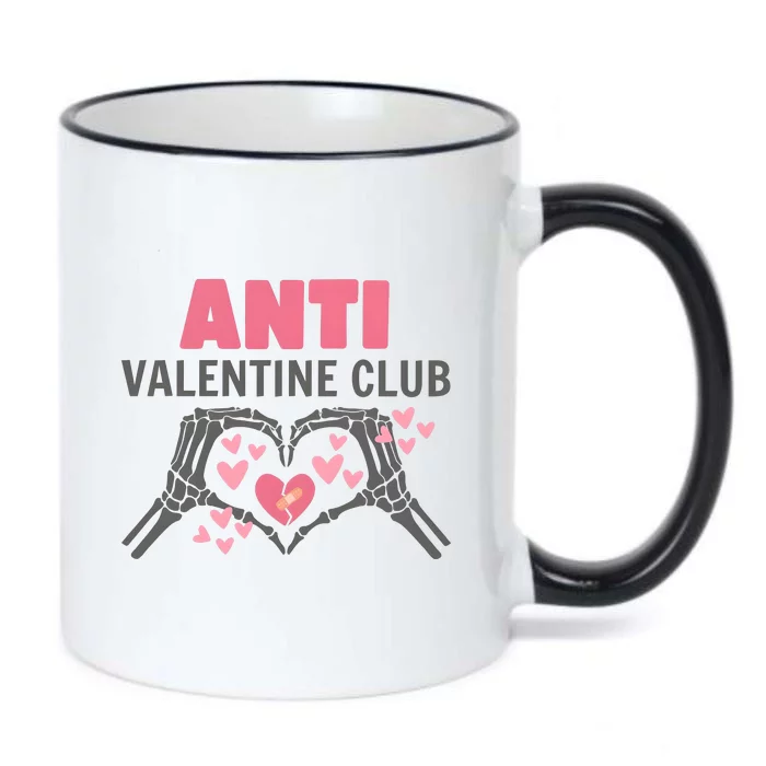 Anti Valentines Day Funny Skeleton Heart Anti Valentine Club Black Color Changing Mug