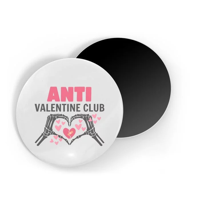 Anti Valentines Day Funny Skeleton Heart Anti Valentine Club Magnet