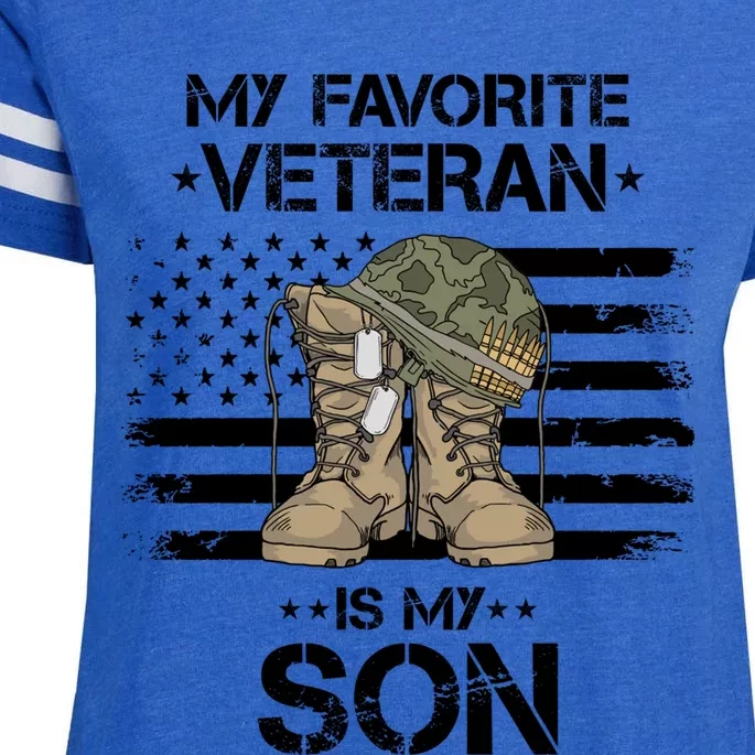 Army Veterans Day My Favorite Veteran Is My Son Gift Enza Ladies Jersey Football T-Shirt