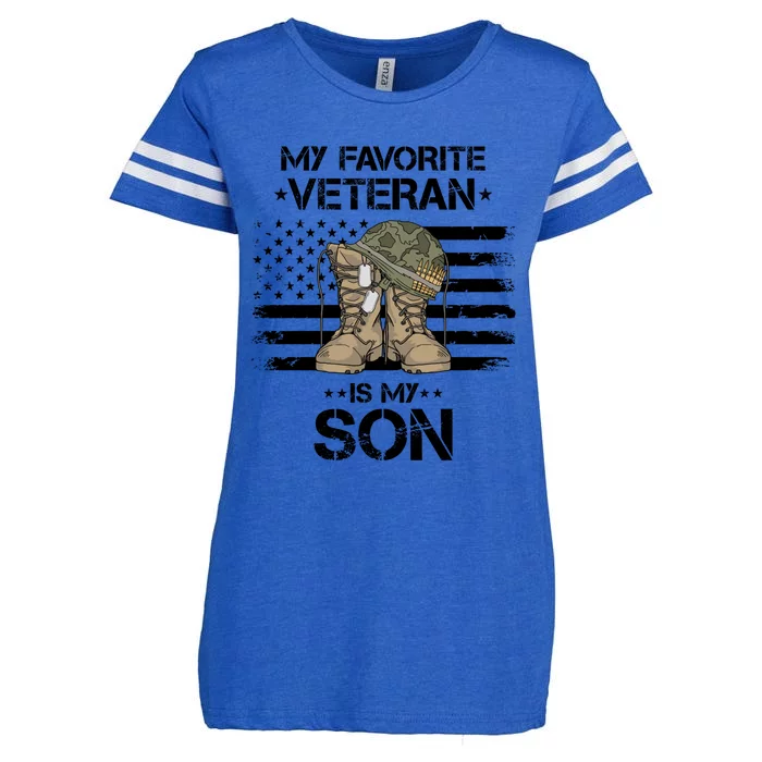 Army Veterans Day My Favorite Veteran Is My Son Gift Enza Ladies Jersey Football T-Shirt