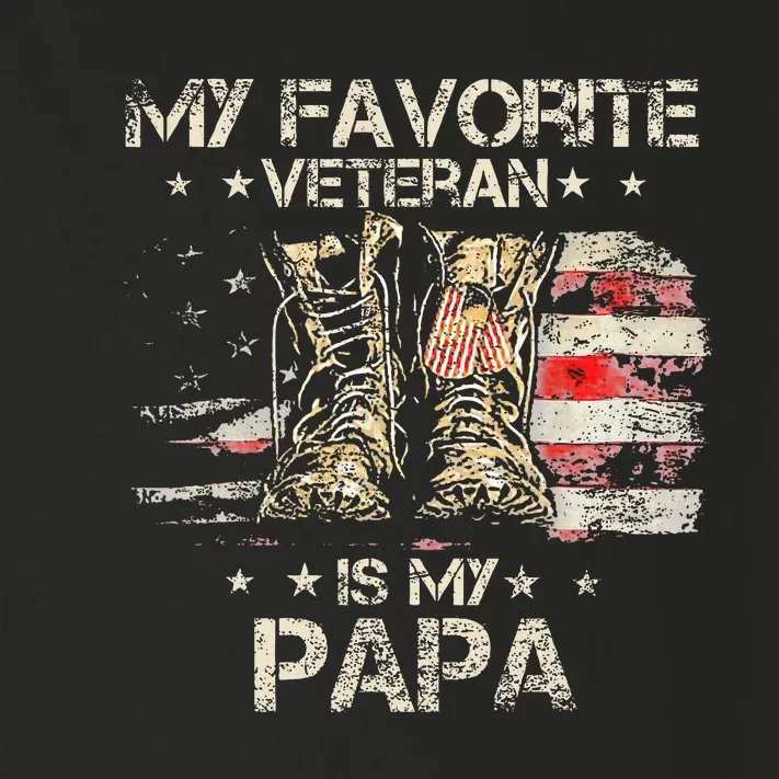 Army Veterans Day My Favorite Veteran Is My Papa Dad Kids Toddler Long Sleeve Shirt