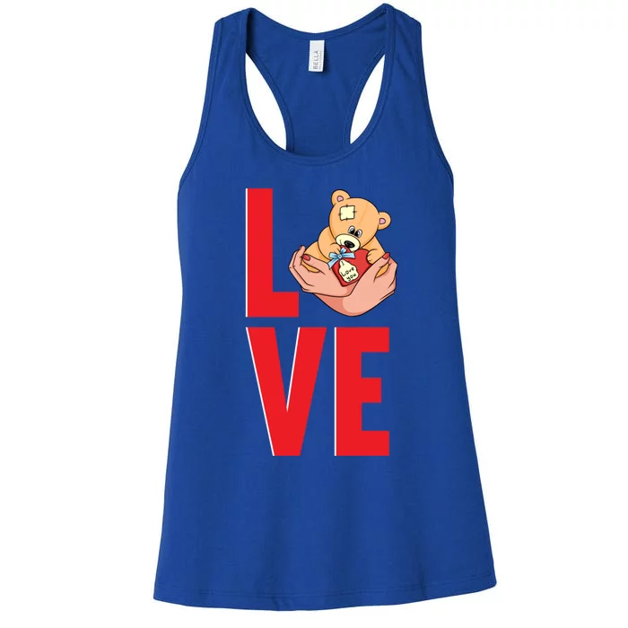 Amazing Valentines Day Love Bear Great Gift Women's Racerback Tank