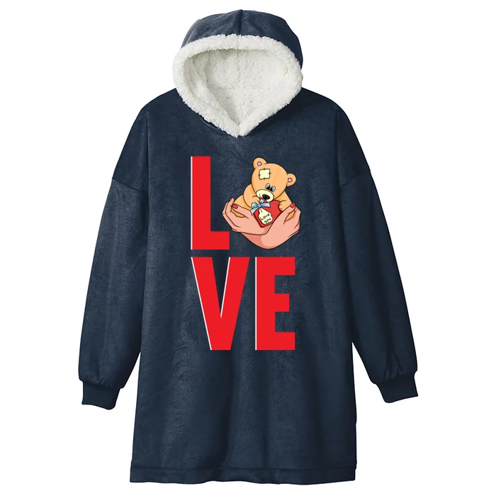 Amazing Valentines Day Love Bear Great Gift Hooded Wearable Blanket