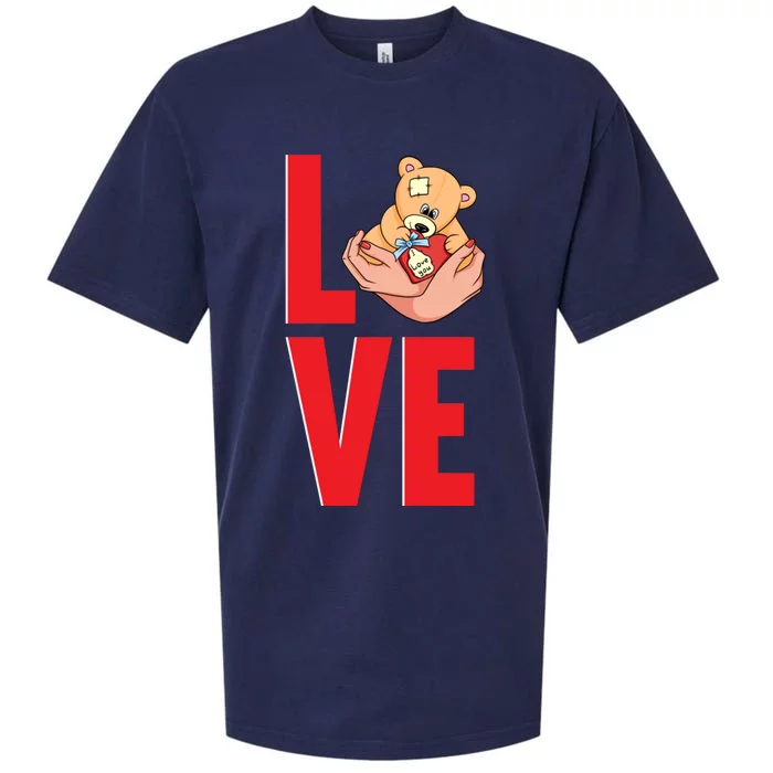 Amazing Valentines Day Love Bear Great Gift Sueded Cloud Jersey T-Shirt