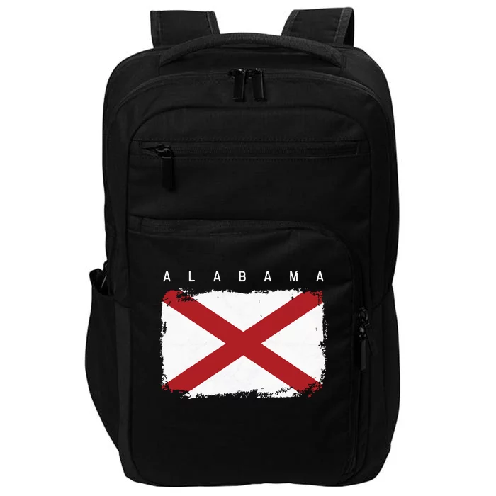 Alabama Vintage Distressed Home State Flag Design Impact Tech Backpack