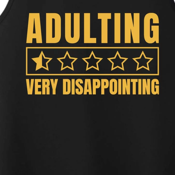 Adulting Very Disappointing Funny Performance Tank