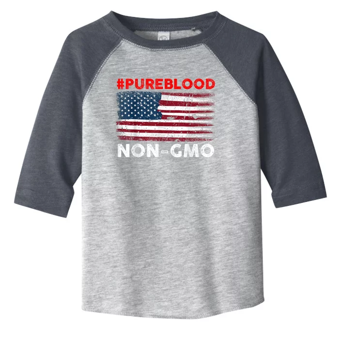 American Vintage Flag Pure Blood Non Gmo Toddler Fine Jersey T-Shirt