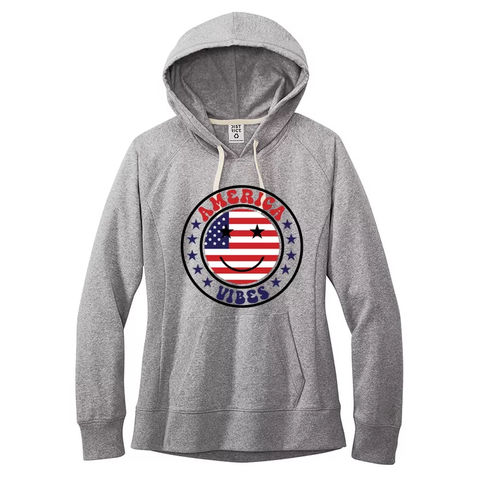 America Vibes Fourth Of July Women's Fleece Hoodie