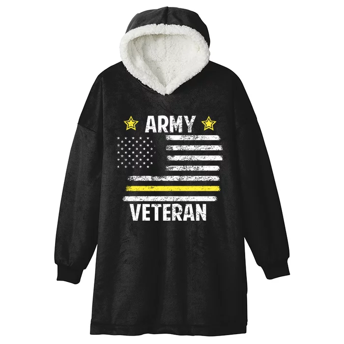 Army Veteran Flag Hooded Wearable Blanket