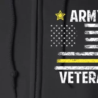 Army Veteran Flag Full Zip Hoodie