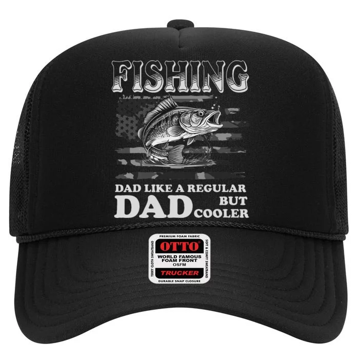 Apparel Vintage Fishing Dad Like A Regular Dad FatherS Day High Crown Mesh Trucker Hat