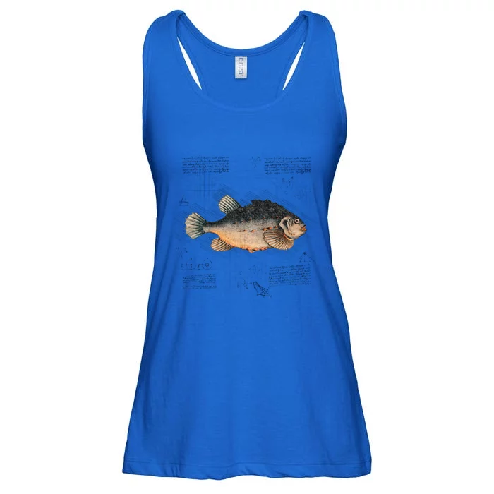 Aesthetic Vintage Fish Illustration For Unique Fishing Dad Gift Ladies Essential Flowy Tank