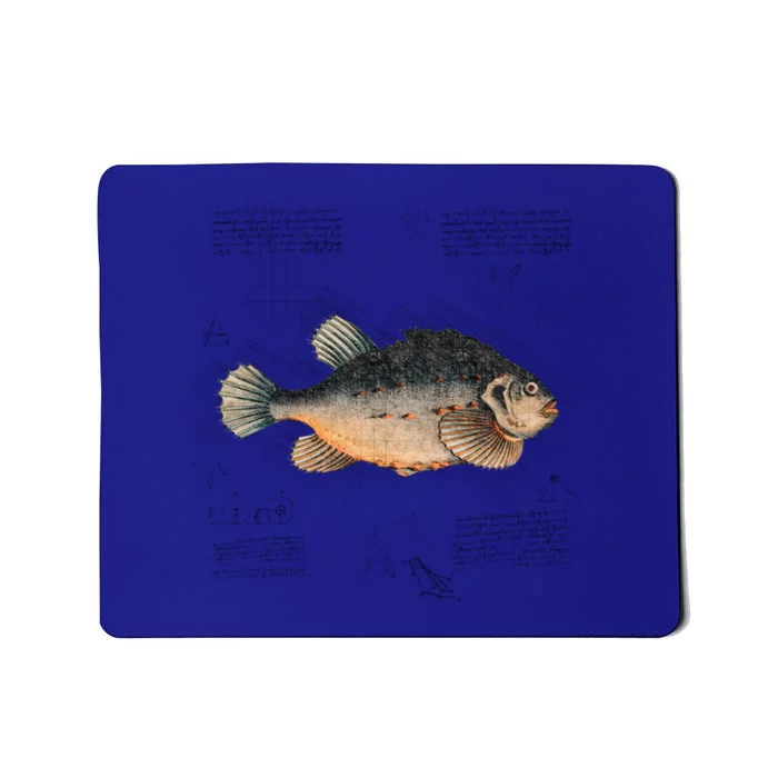 Aesthetic Vintage Fish Illustration For Unique Fishing Dad Gift Mousepad