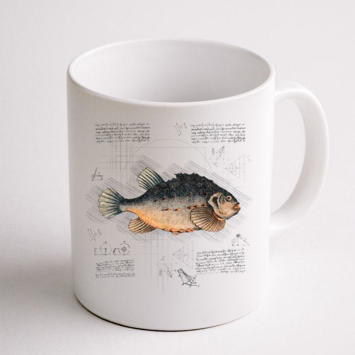 Aesthetic Vintage Fish Illustration For Unique Fishing Dad Gift Front & Back Coffee Mug