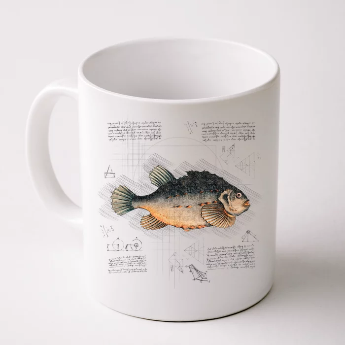 Aesthetic Vintage Fish Illustration For Unique Fishing Dad Gift Front & Back Coffee Mug