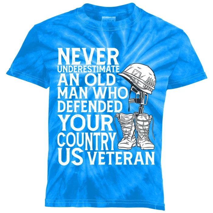 Army Veteran For Proud Veteran Grandpa / Dad From Daughter Cute Gift Kids Tie-Dye T-Shirt