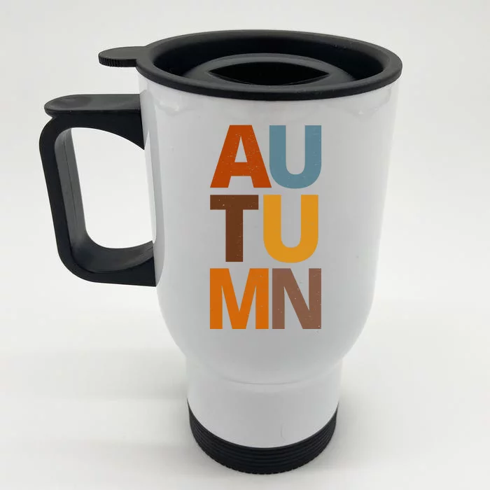 Autumn Vintage Fall Front & Back Stainless Steel Travel Mug