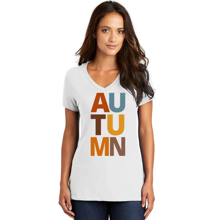 Autumn Vintage Fall Women's V-Neck T-Shirt