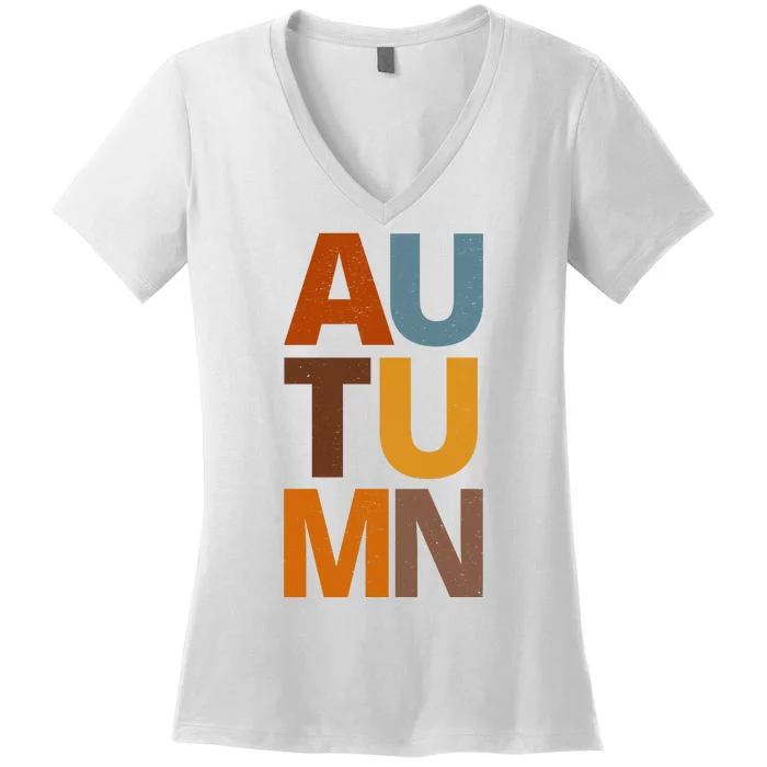 Autumn Vintage Fall Women's V-Neck T-Shirt