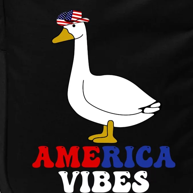 America Vibes Funny Silly Goose Cow Hat 4th Of July Gift Impact Tech Backpack