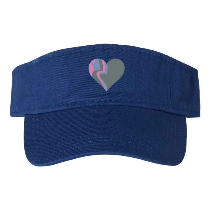 Anti Valentines Friends Galentines Day Female Profile Heart Gift Valucap Bio-Washed Visor