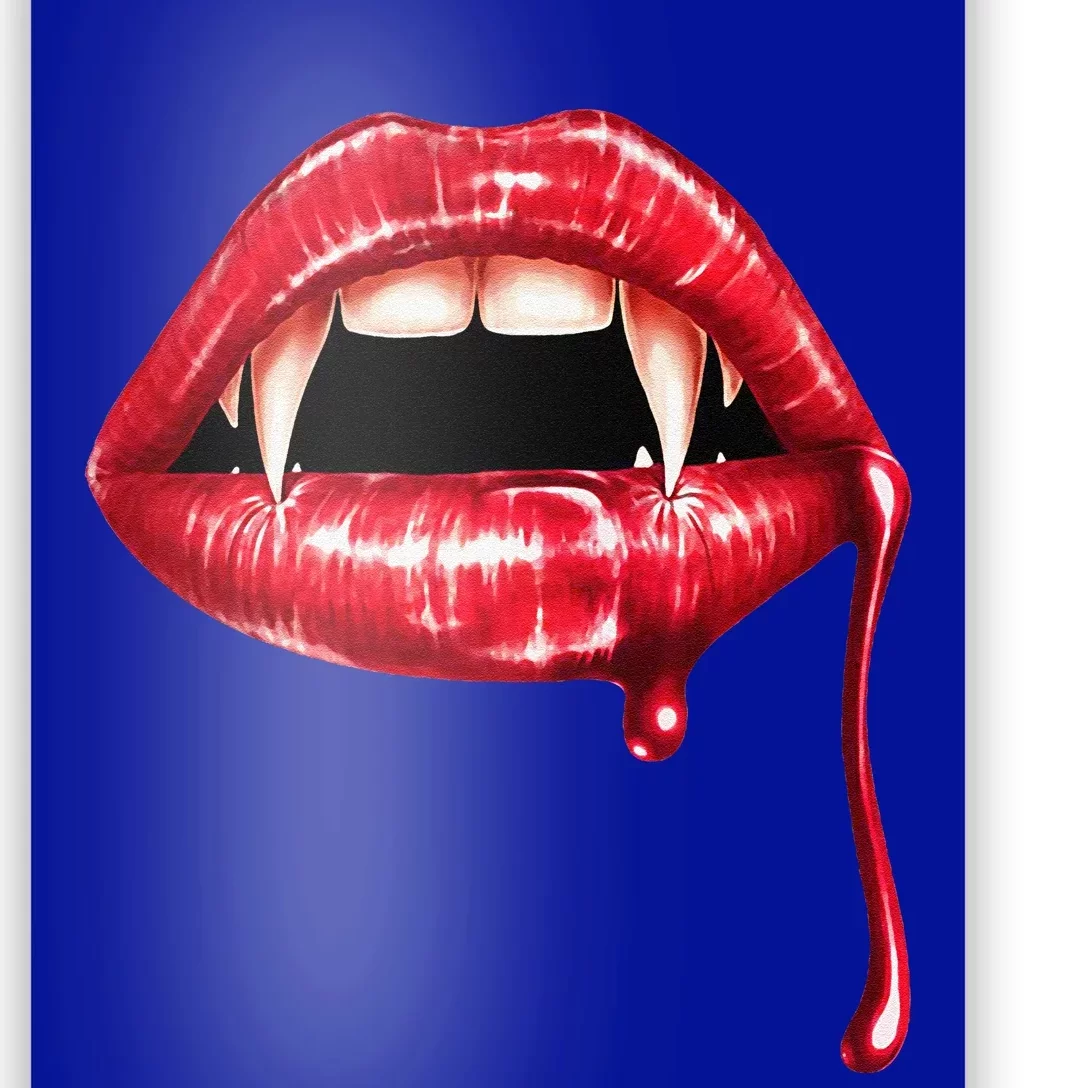 Awesome Vampire Fangs Lips Halloween Trick Or Treat Poster