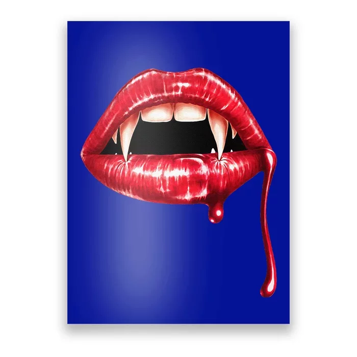 Awesome Vampire Fangs Lips Halloween Trick Or Treat Poster