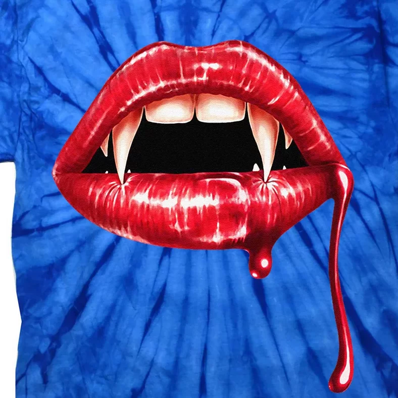 Awesome Vampire Fangs Lips Halloween Trick Or Treat Tie-Dye T-Shirt