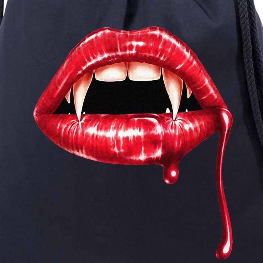 Awesome Vampire Fangs Lips Halloween Trick Or Treat Drawstring Bag