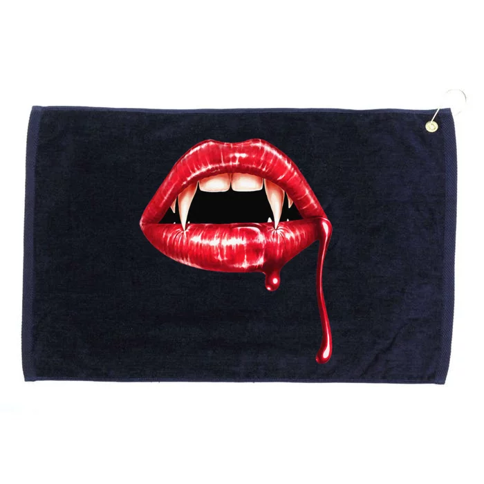 Awesome Vampire Fangs Lips Halloween Trick Or Treat Grommeted Golf Towel